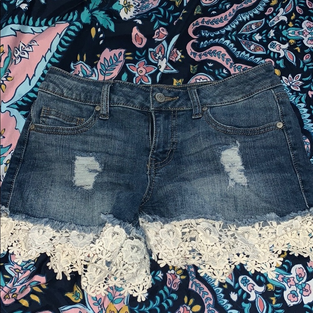 Altar’d State lace jean shorts